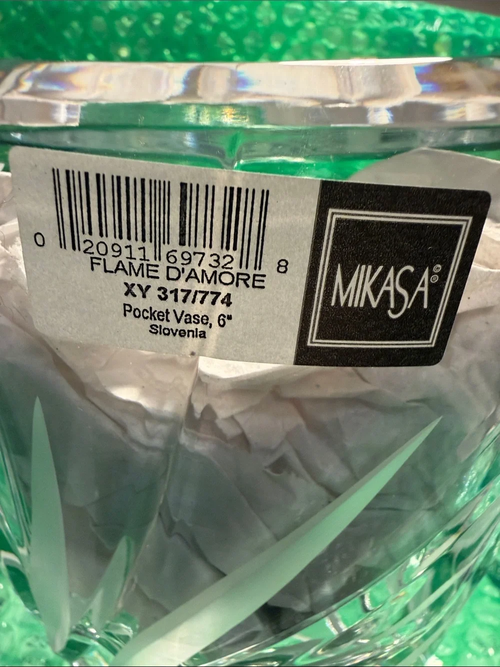 Mikasa pocket vasa, new with tag